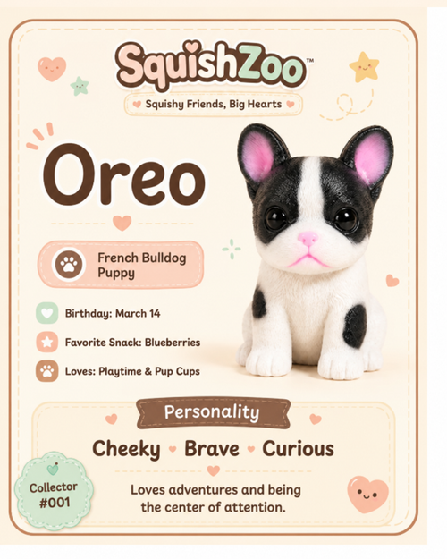 Oreo French Bulldog Squishy