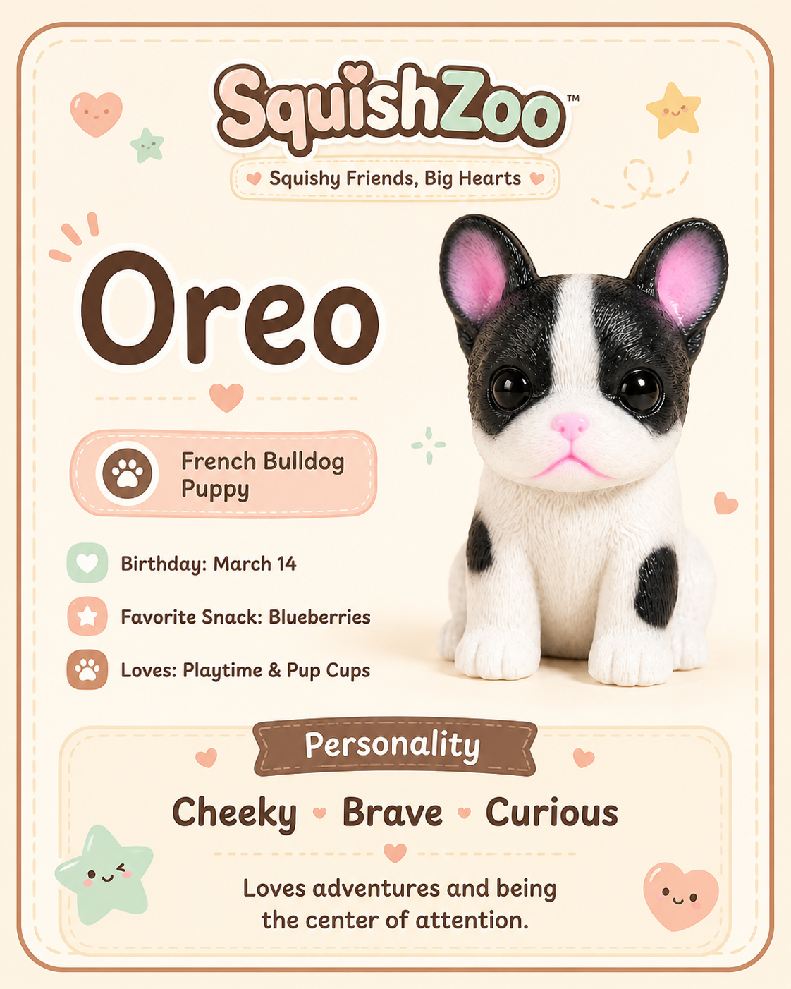 Oreo French Bulldog Squishy